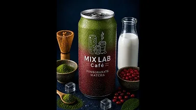 Iced Pomegranate Matcha 500ml