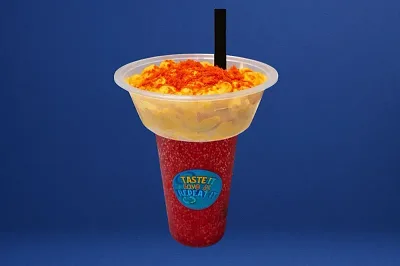 Doritos Mac & Cheese with drink