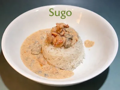 Creamy shrimp with White Rice